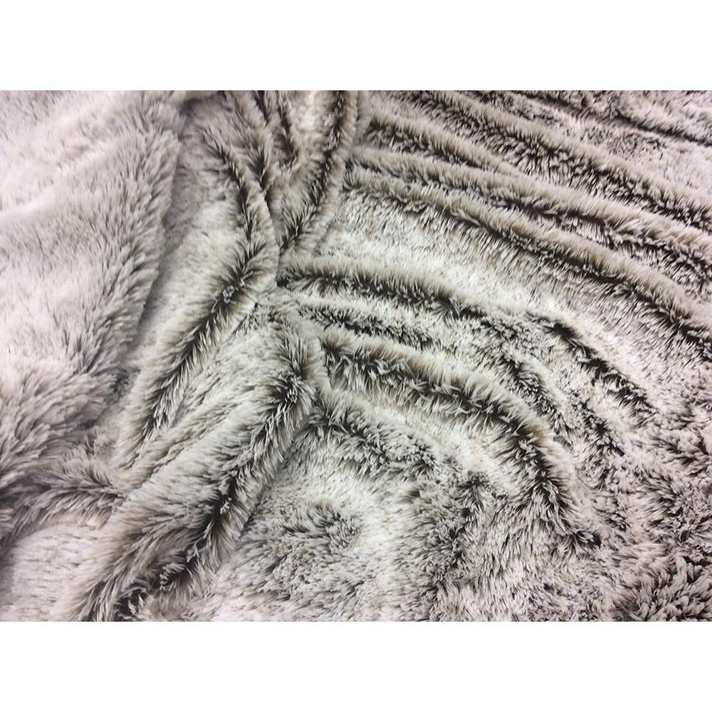 Luxury Faux Fur Blanket – Soft Polyester Throw in Brown-Gray