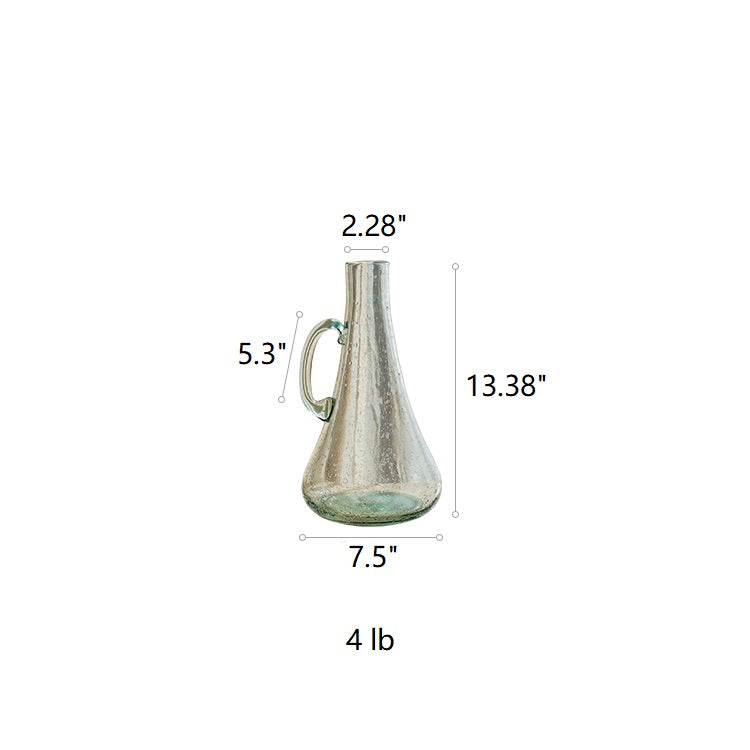 Handblown Bubble Glass Vase – Clear / Light Green