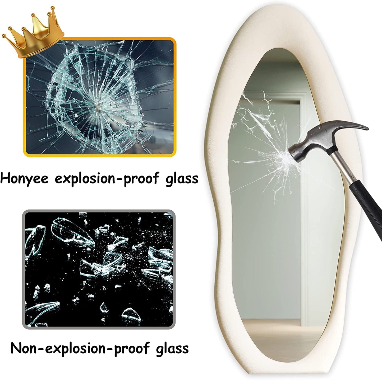 63 X 24 Inch White Full Length Mirror Wooden Frame