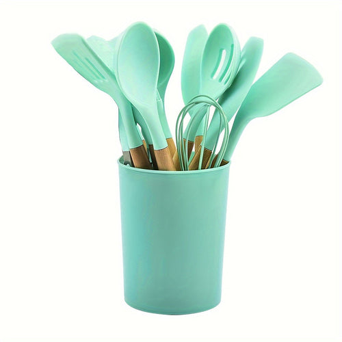 12 Piece Silicone Kitchen Utensil Set with Holder
