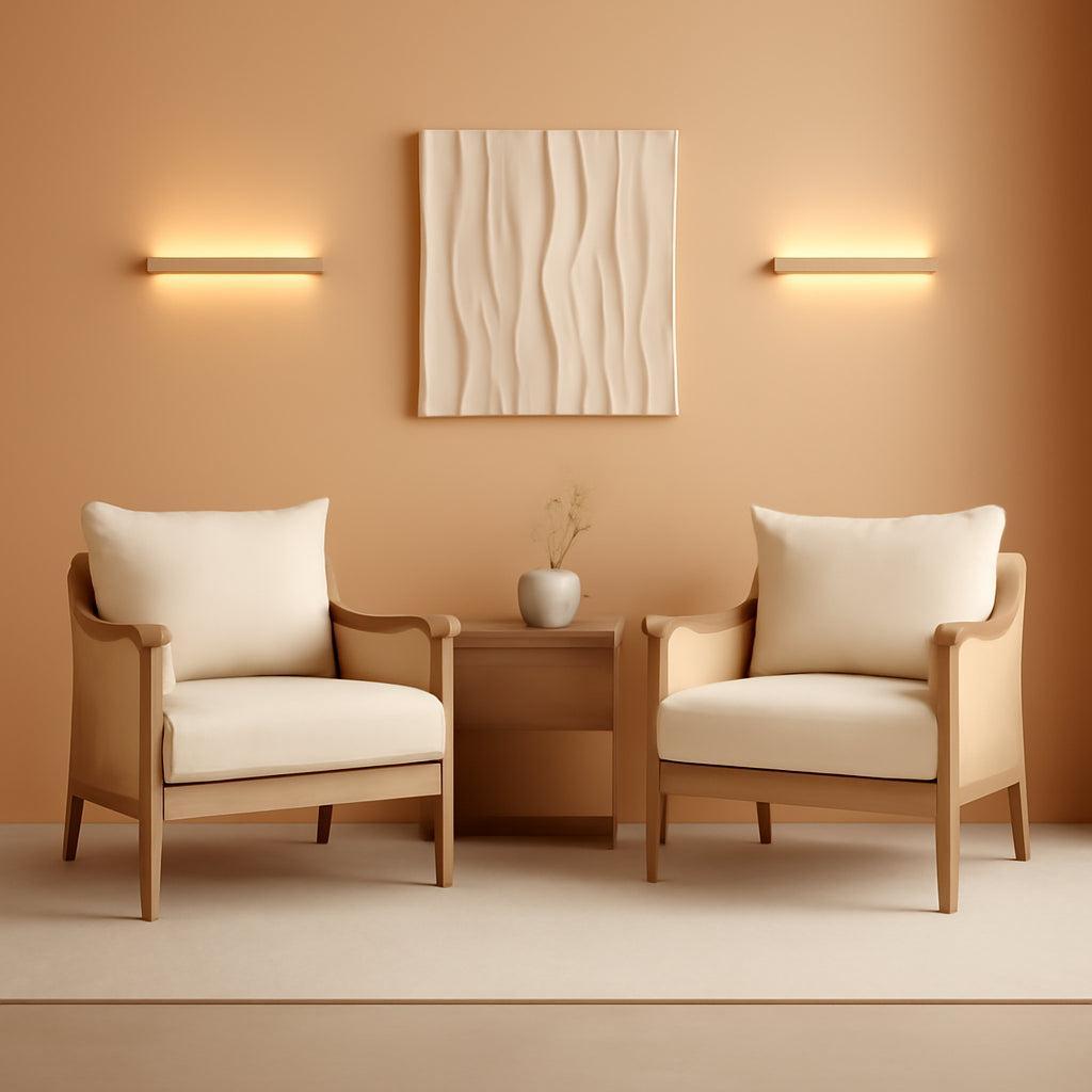 Cream Braided Accent Chairs Set Of 2