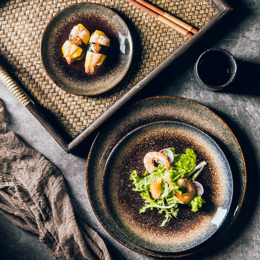 Japanese-Style Ceramic Dishes – Glazed Stoneware Plates