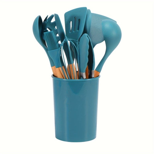 12 Piece Silicone Kitchen Utensil Set with Holder