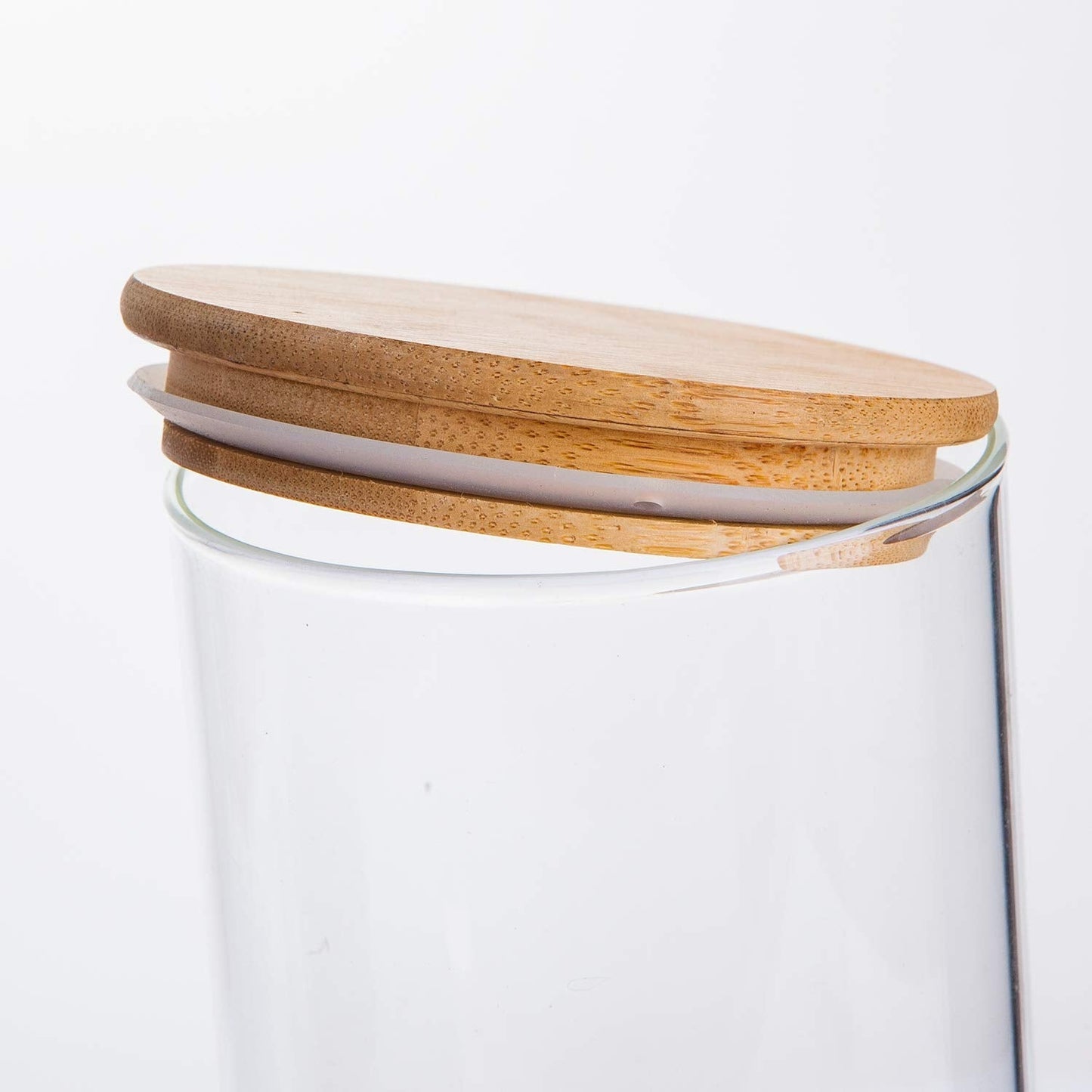 Food Storage Jars with Bamboo Lids – Set of 5 Glass Containers