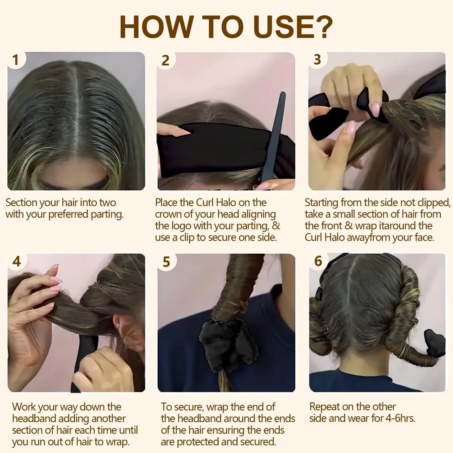 Heatless Hair Curler (Black)