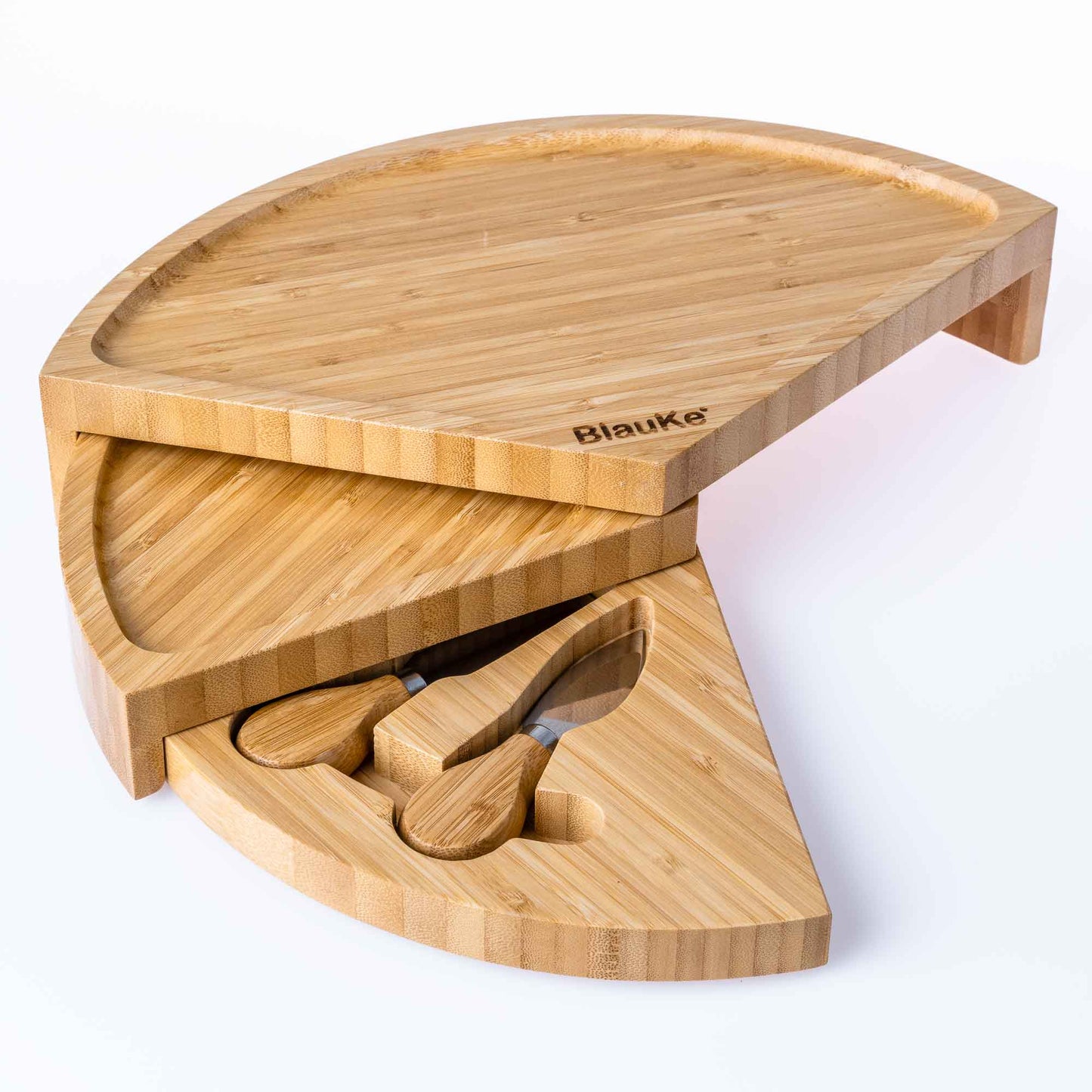 Bamboo Cheese Board and Knife Set - 14 Inch