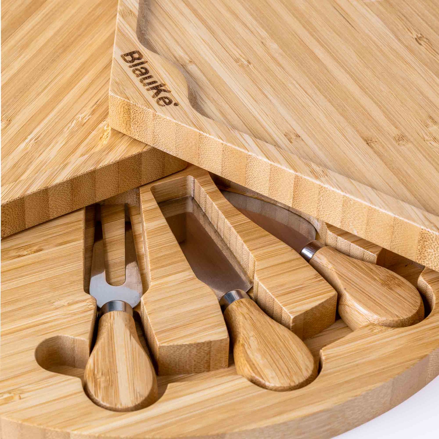 Bamboo Cheese Board and Knife Set - 14 Inch