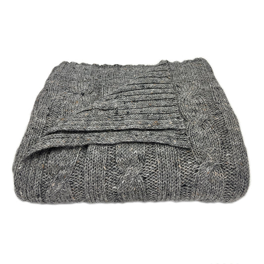 Alpaca & Merino Wool Cable Knit Throw – Handwoven in Peru